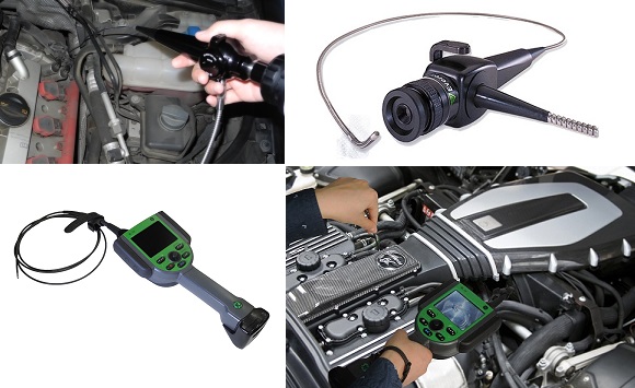 上:汽車光纖內(nèi)窺鏡,下:汽車視頻內(nèi)窺鏡 汽車內(nèi)窺鏡在汽車免解體維修中的應(yīng)用